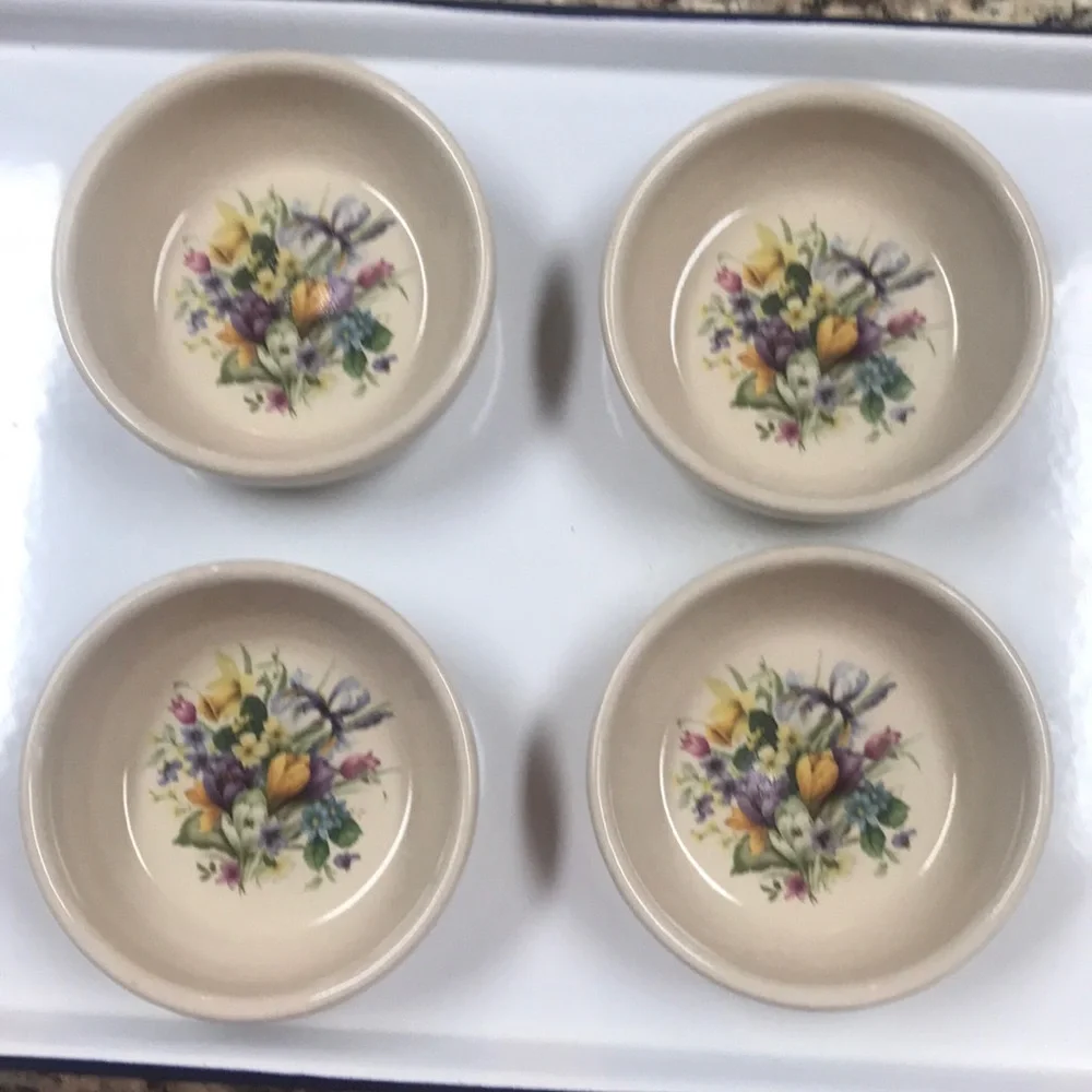 Bowls Pottery Vintage Shaker & Thangs Floral Pottery Bowls - Marshall, TX